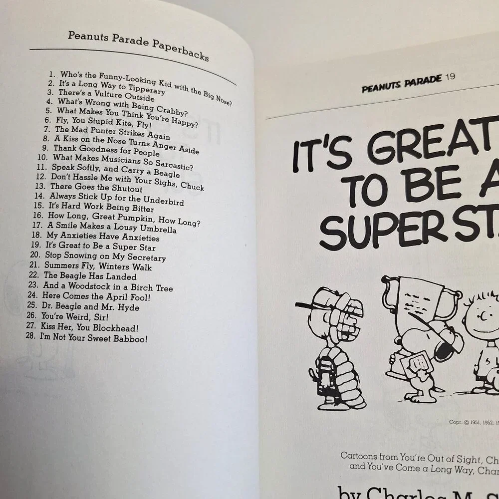 Its Great To Be A Super Star Peanuts Parade Book Charles Schulz 1979 Vintage - Picture 4 of 8